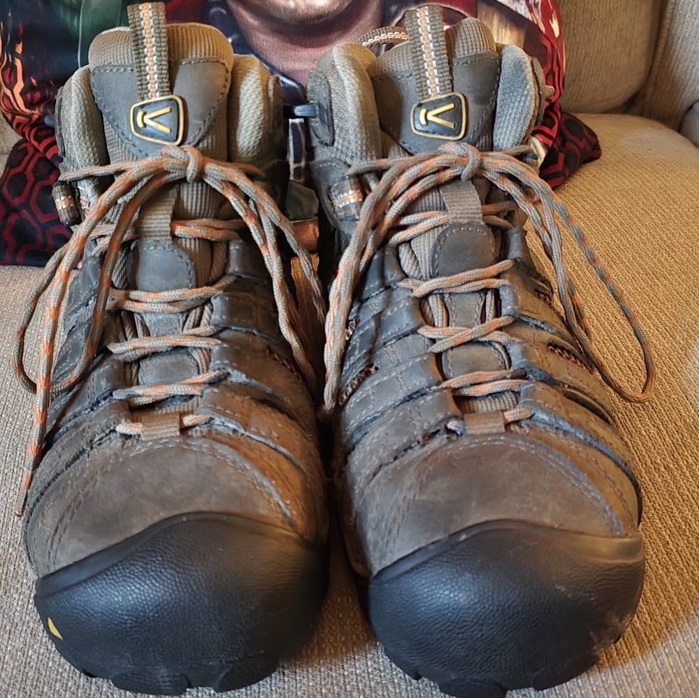 Keen Womens Steel Toe Brown and Black Hiking Boots Waterproof